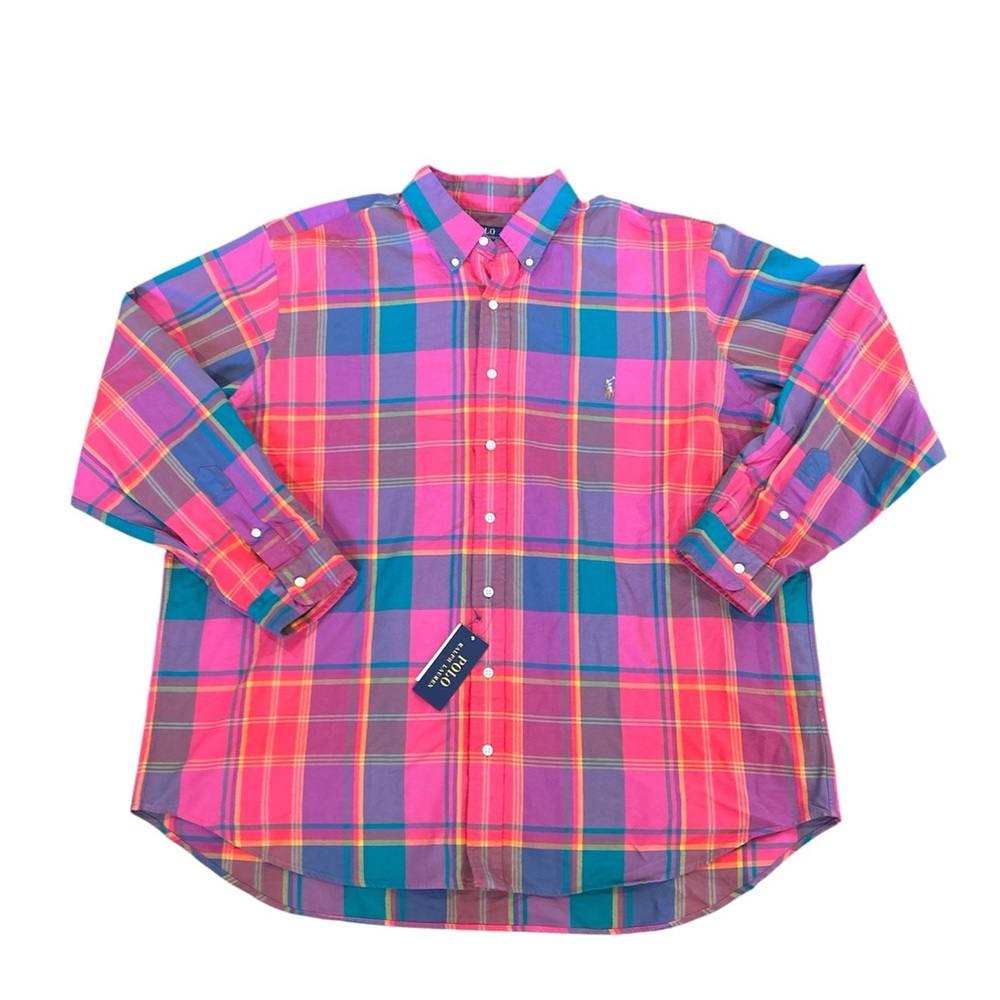 Polo‎ Ralph Lauren Size 2XB Button Up Long Sleeve Plaid NWT